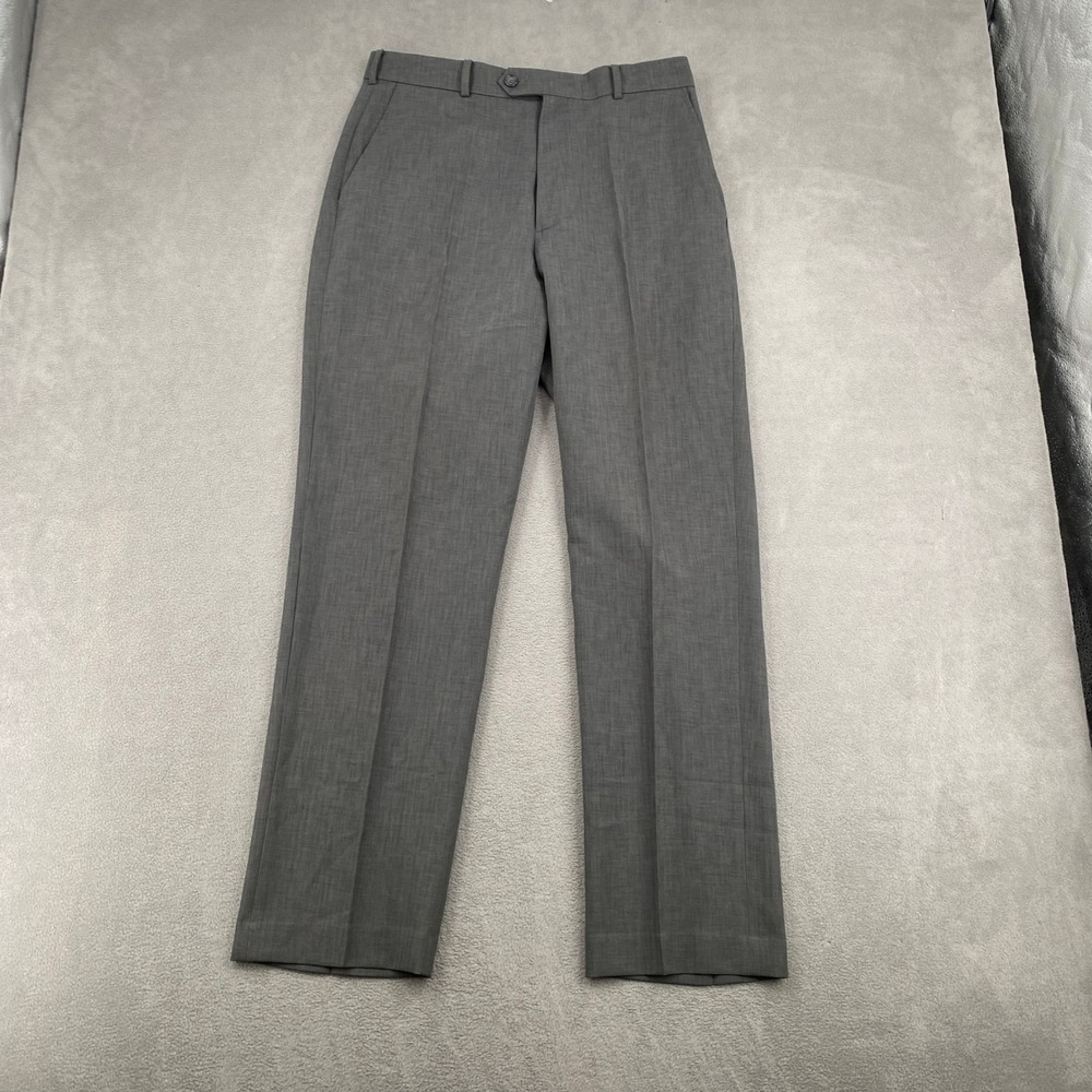 Stafford Essentials Mens 32x32 Gray Classic Fit Dress Pants Trousers 18318-6